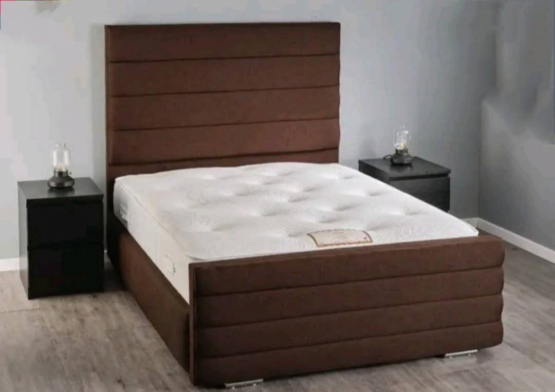 L.R Panel Upholstered Bed Frame | Luxury Velvet Bed | 3ft to 6ft | UK Made