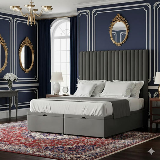 Multi Mini Line Divan Bed headboard mini line detail UK - Eagle Bed