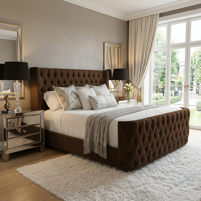 Curved Wingback Bed
