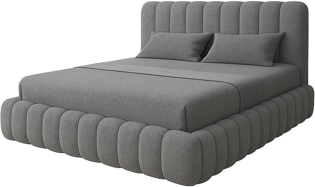 Cloud Teddy Bouclé Storage Bed side view - Eagle Bed UK