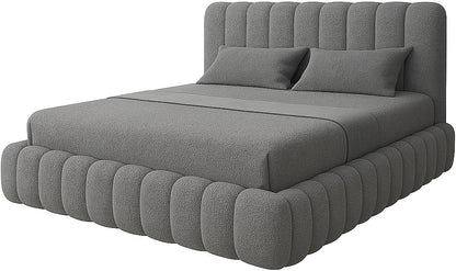 Cloud Teddy Bouclé Storage Bed side view - Eagle Bed UK