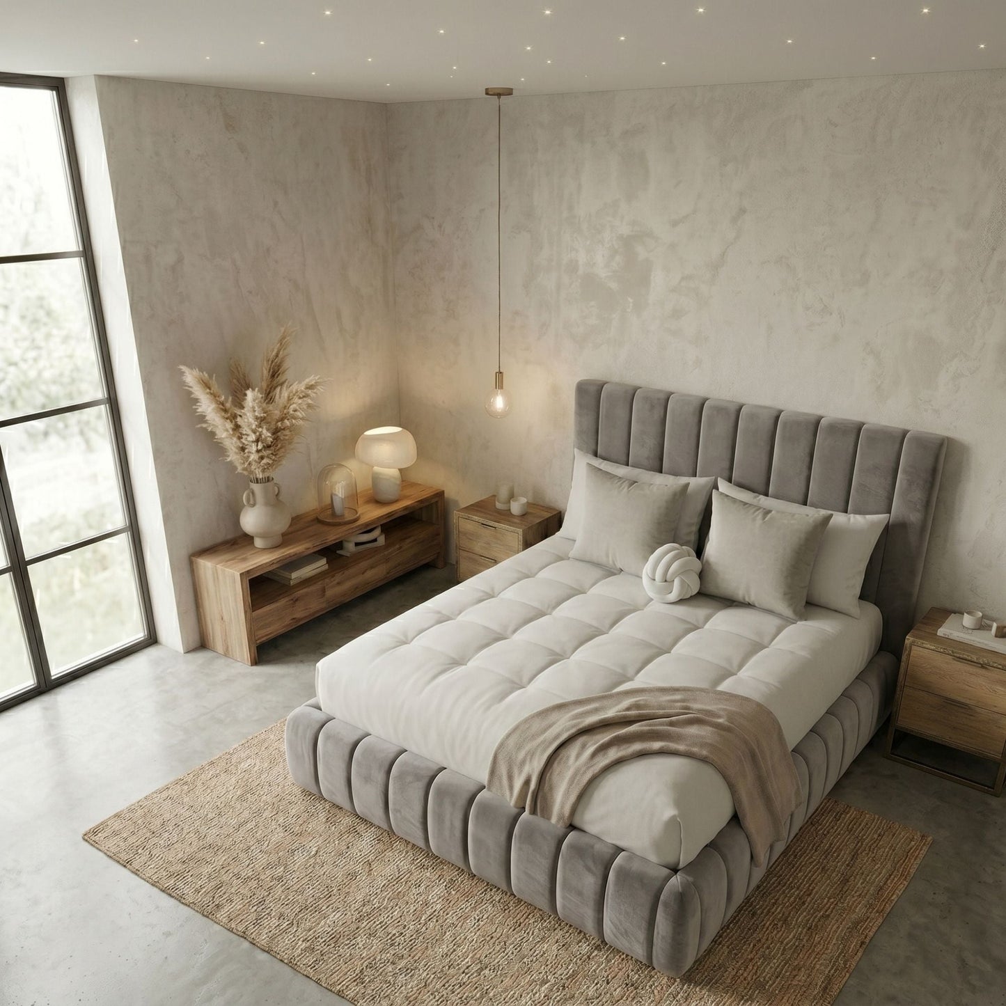 Savoy Channel Tufted Bed Frame - Eagle Bed