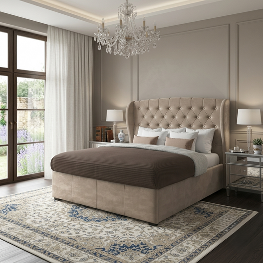 Roxy Curved Wingback Bed