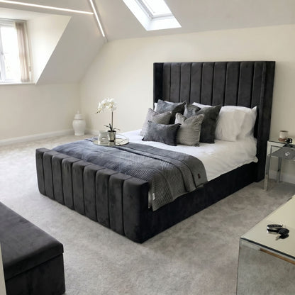 Harlington Wingback Vertical Panel Bed Frame - Eagle Bed