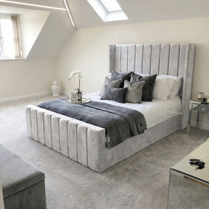 Harlington Wingback Vertical Panel Bed Frame - Eagle Bed