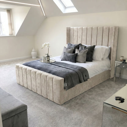 Harlington Wingback Vertical Panel Bed Frame - Eagle Bed