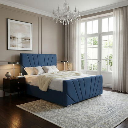 Victoria Art Deco Bed - solid timber slatted base