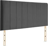 Panel Line Bed | Plush Velvet Bed with 24” Soft Headboard