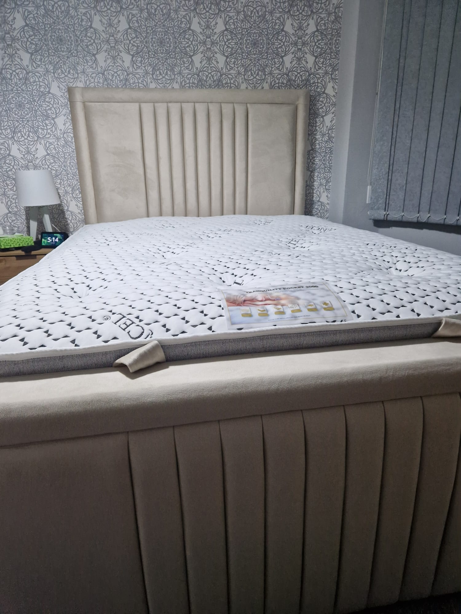 Line Bumper Ottoman Bed open storage view - Eagle Bed UK