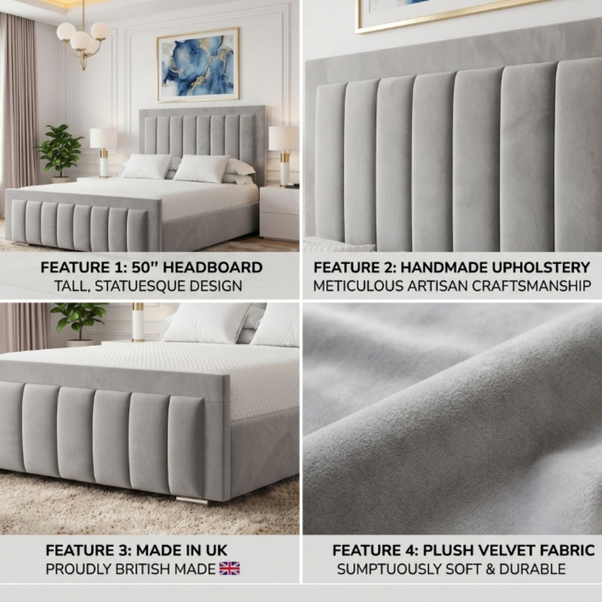 Mayfair Vertical Panel Bed Frame - Eagle Bed