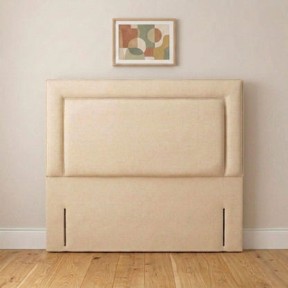 Elegant cream framed upholstered headboard handmade in the UK, front view
