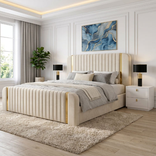 Regal Gold Trim Vertical Panel Bed Frame - Eagle Bed