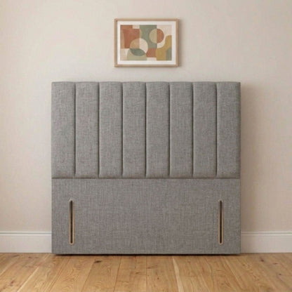 Camden tall cream headboard angled view showing vertical panel detailing
