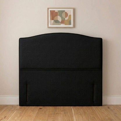 Cambridge curved upholstered headboard close-up of cream fabric