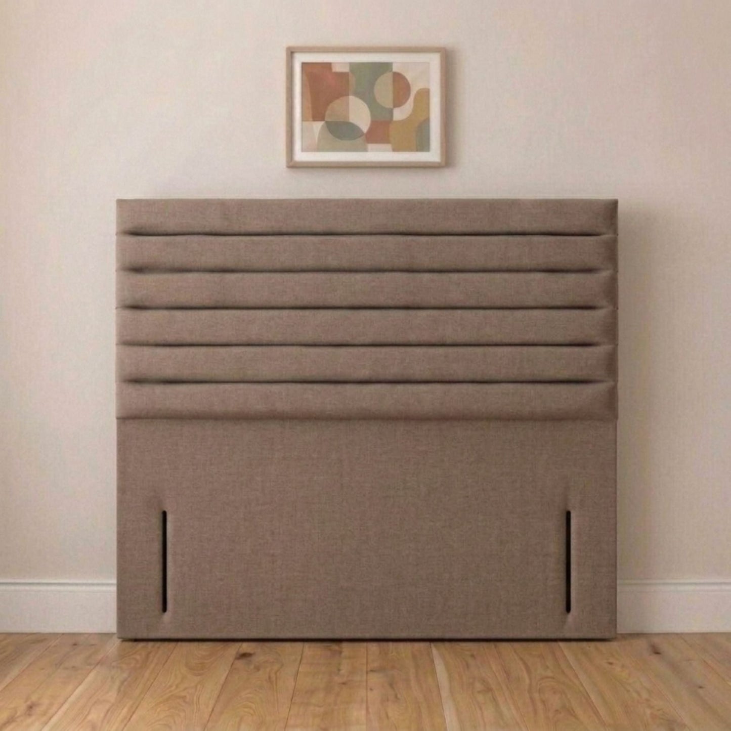 Slim horizontal panel headboard fixed to a divan base