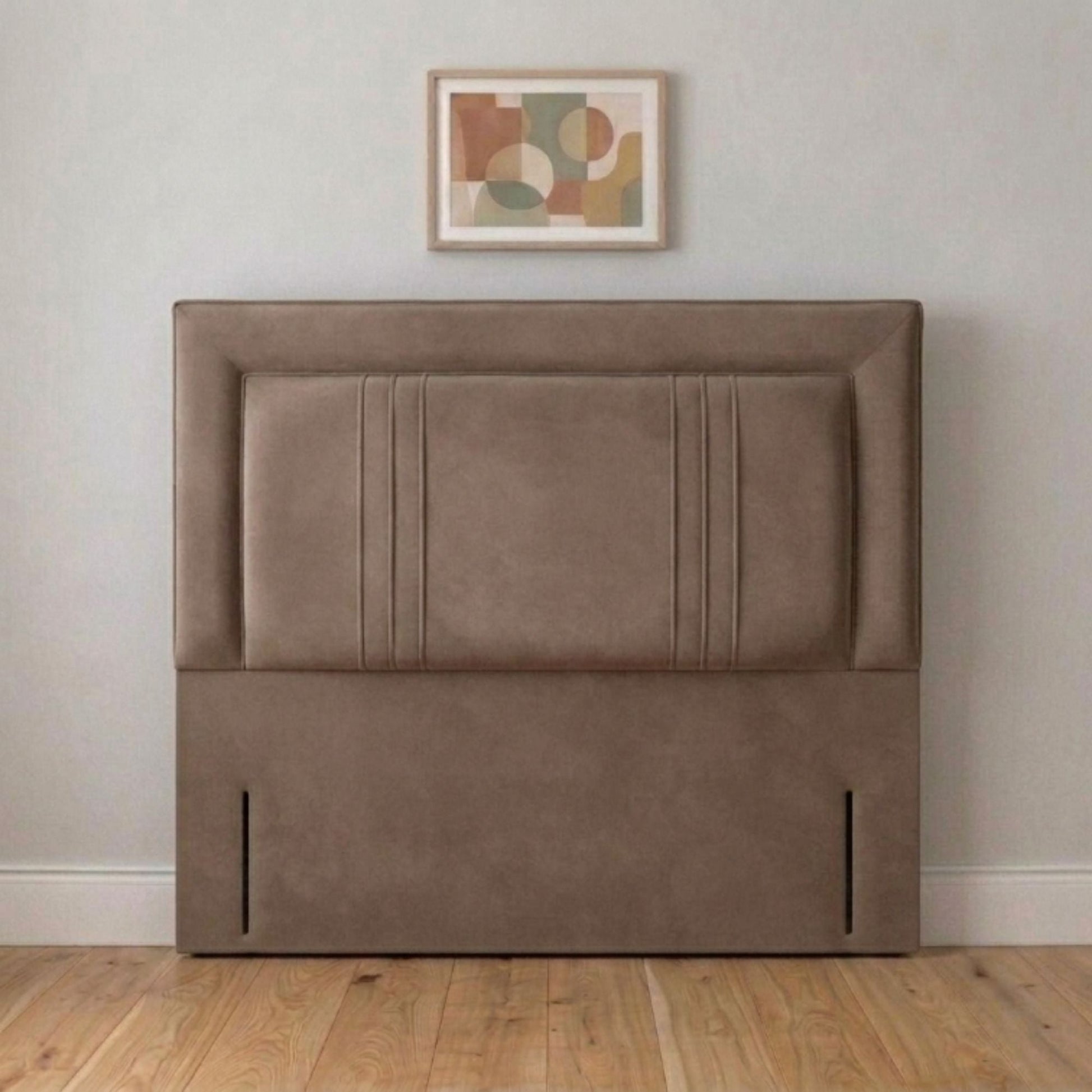 Elegant framed headboard fixed to a divan base