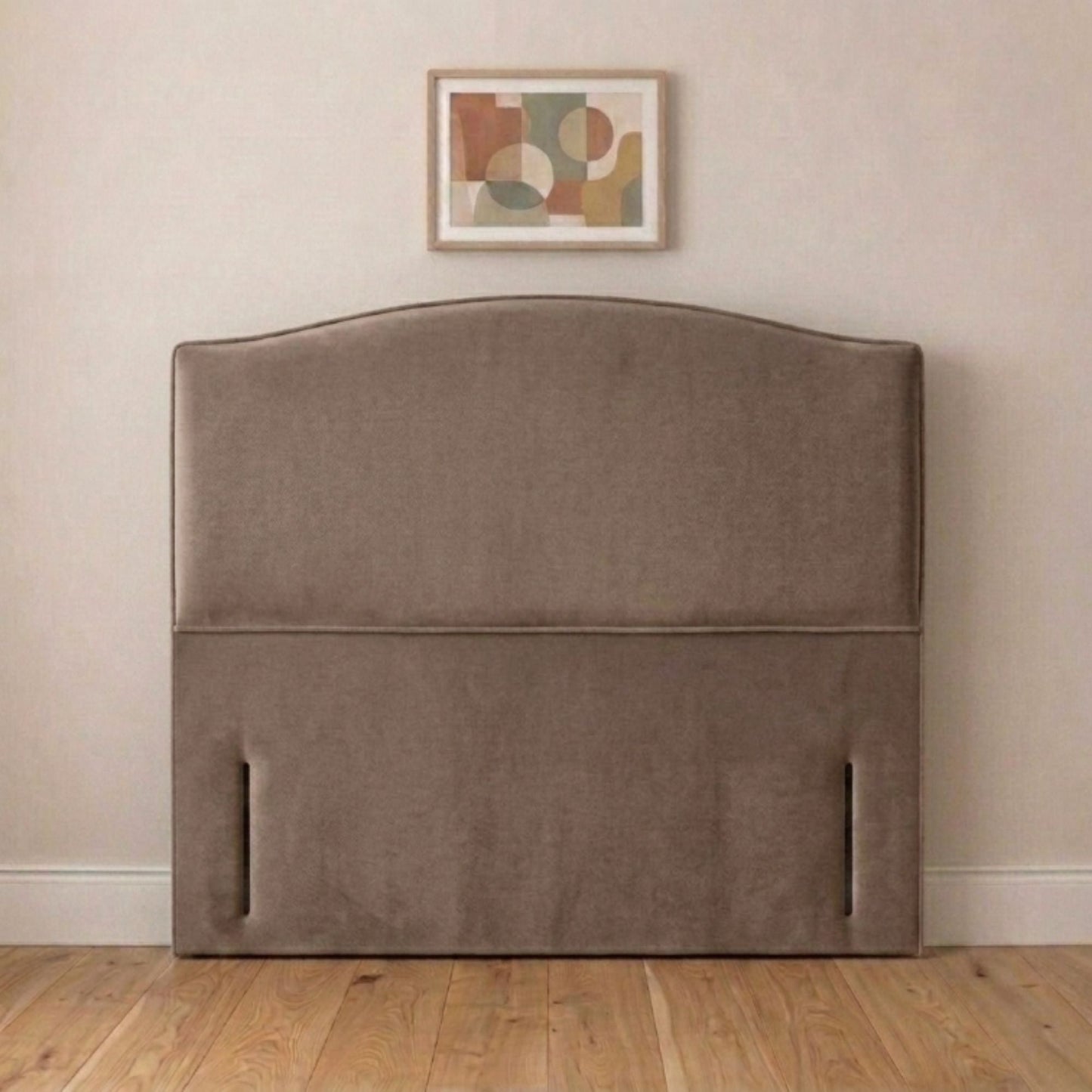 Cambridge curved headboard fixed to a divan base