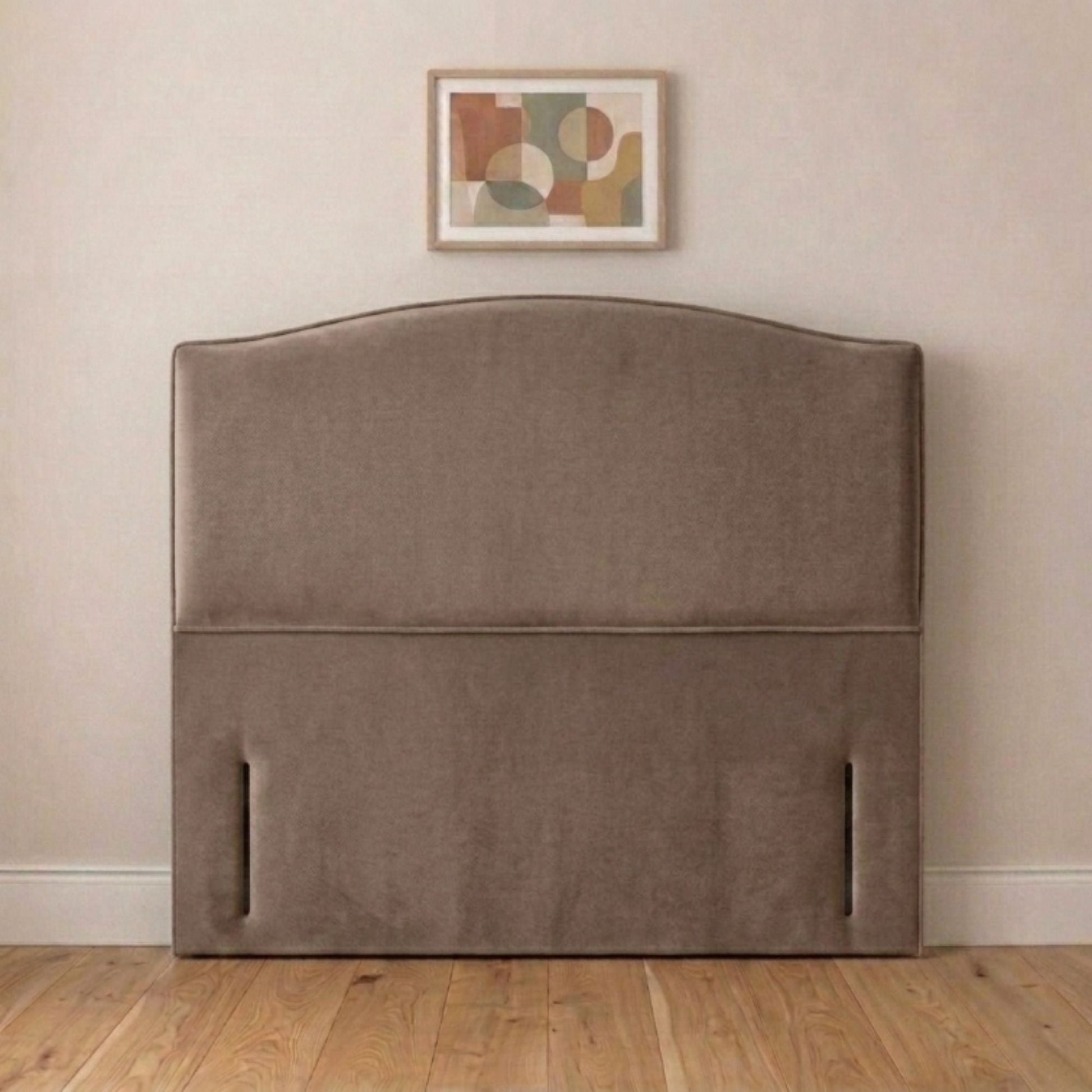 Cambridge curved headboard fixed to a divan base