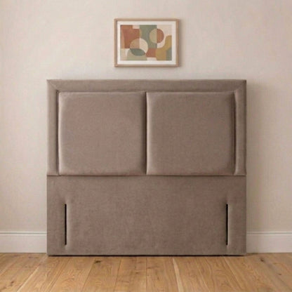 Kensington cream fabric headboard fixed to a divan base