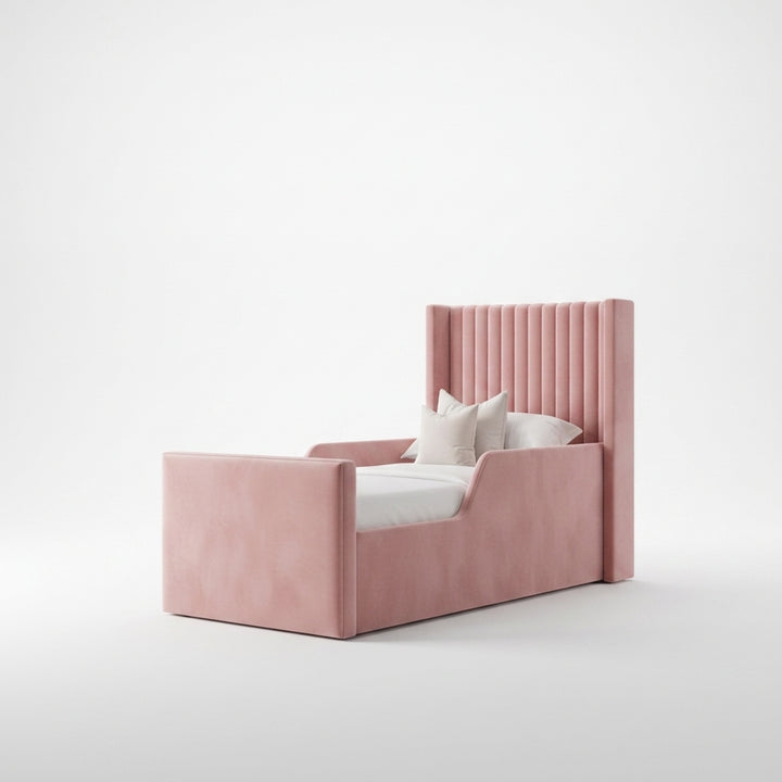 Mini Line Wingback Kids Bed – Handmade Upholstered Kids Bed