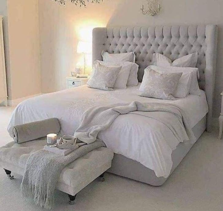 Liberty Wingback Velvet Bed side view handmade UK - Eagle Bed