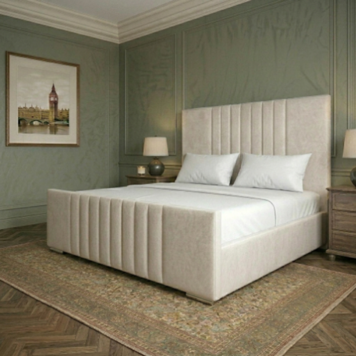 Regal Panel Bed – Straight-Edge Upholstered Bed Frame