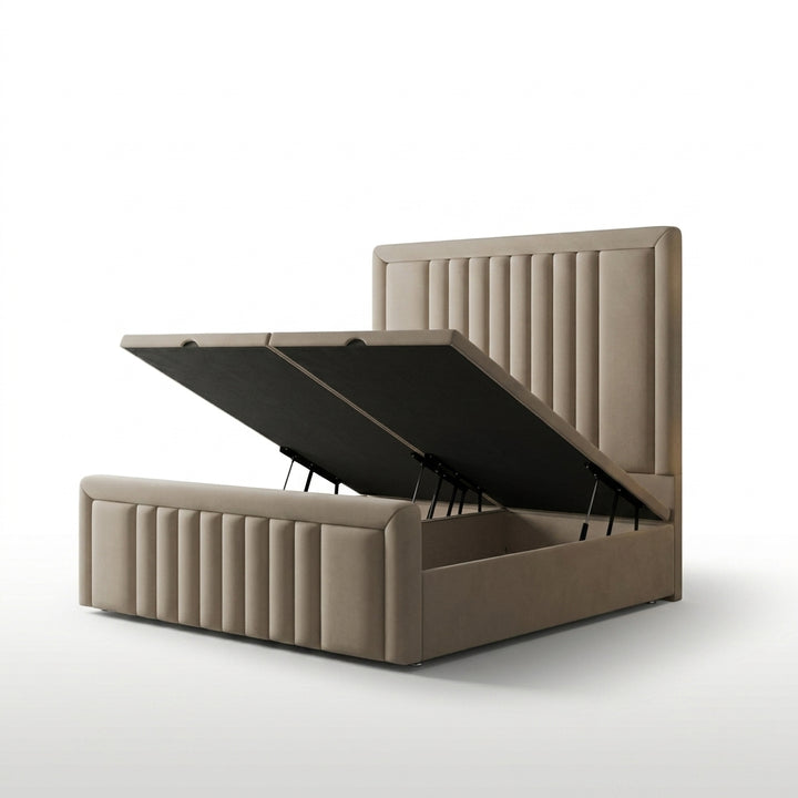 Line Bumper Ottoman Divan Bed – Gas Lift Storage Bed