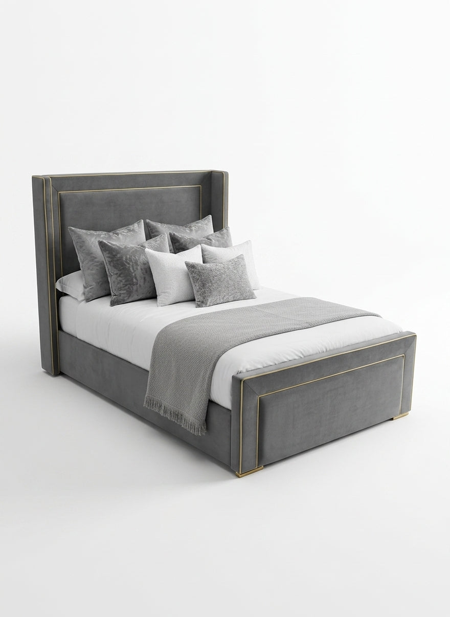 Wingback Piping Bed - professional studio product photo