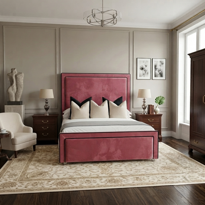 Black Piping Art Deco Bed
