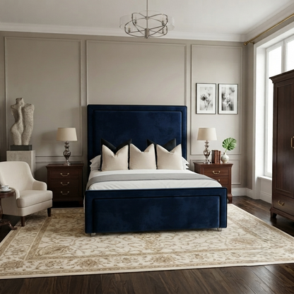 Black Piping Art Deco Bed