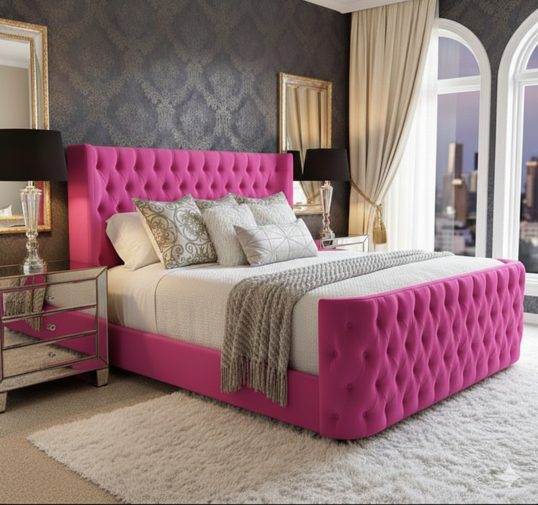 Curved Wingback Bed graceful curved wing headboard UK - Eagle Bed