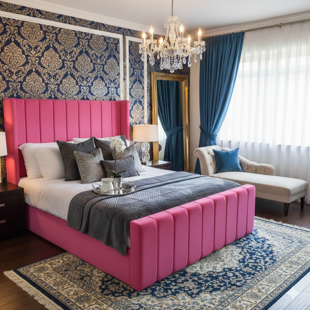 Mayfair Wingback Upholstered Bed room view UK - Eagle Bed