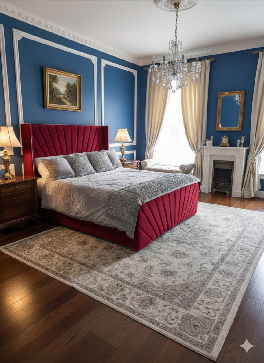 Mayfair V X Wingback Velvet Bed UK - Eagle Bed