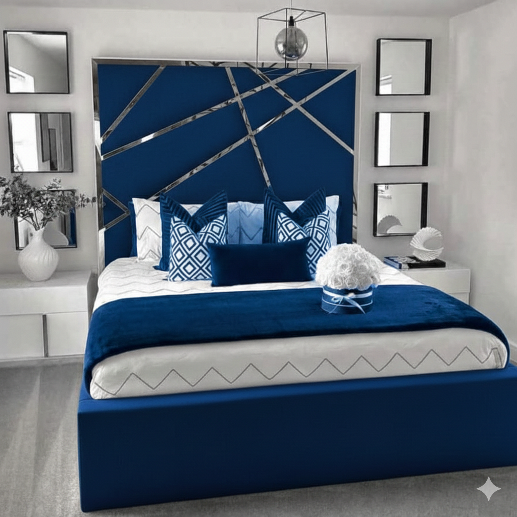 Star Upholstered Unique Velvet Bed UK - Eagle Bed