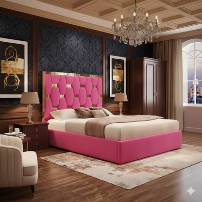 Oxygen Upholstered Bed Frame full view UK - Eagle Bed handmade