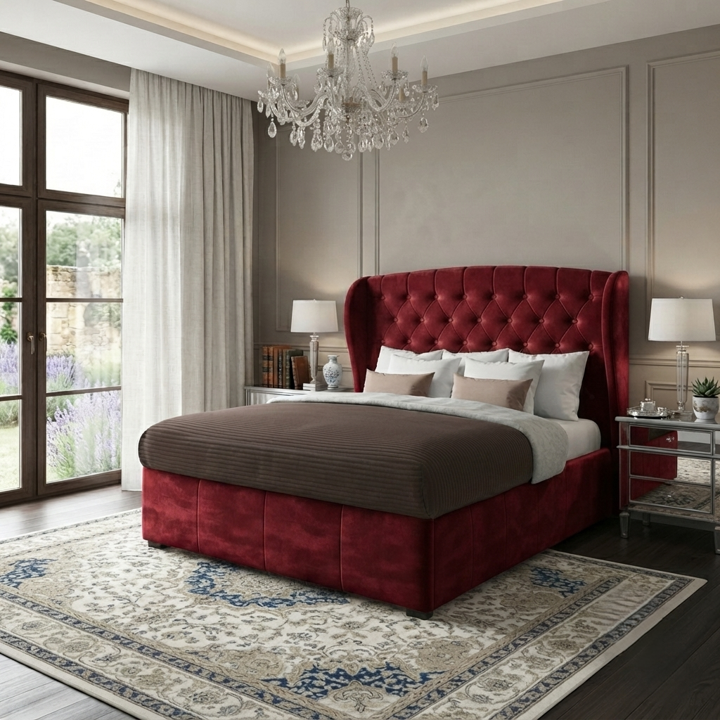 Roxy Curved Wingback Bed