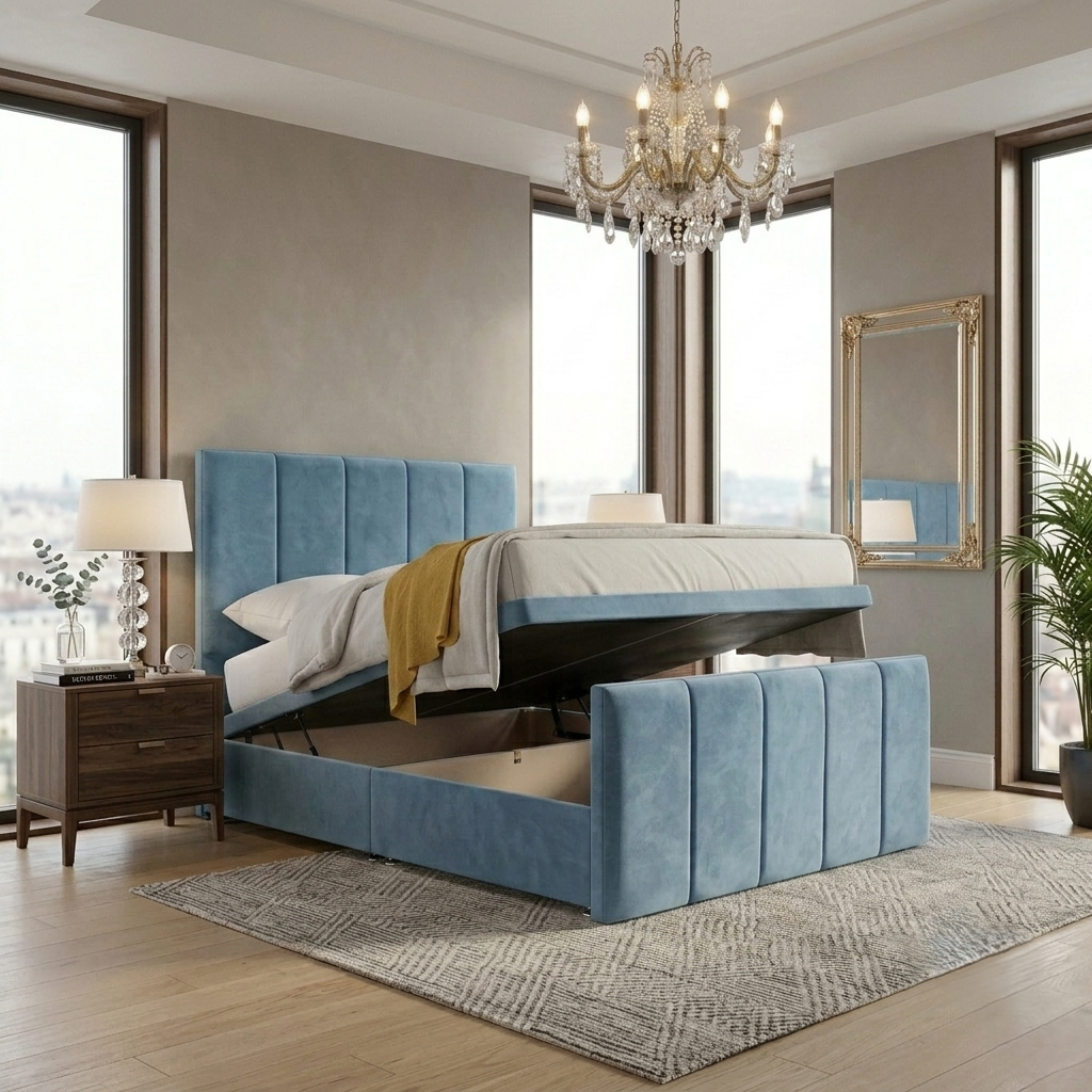 Side Lift Open Ottoman Bed