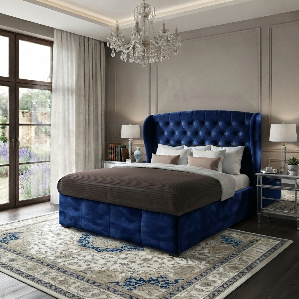 Roxy Curved Wingback Bed