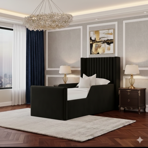Mini Line Wing Kids Bed | Soft Winged Panel Bed for Children