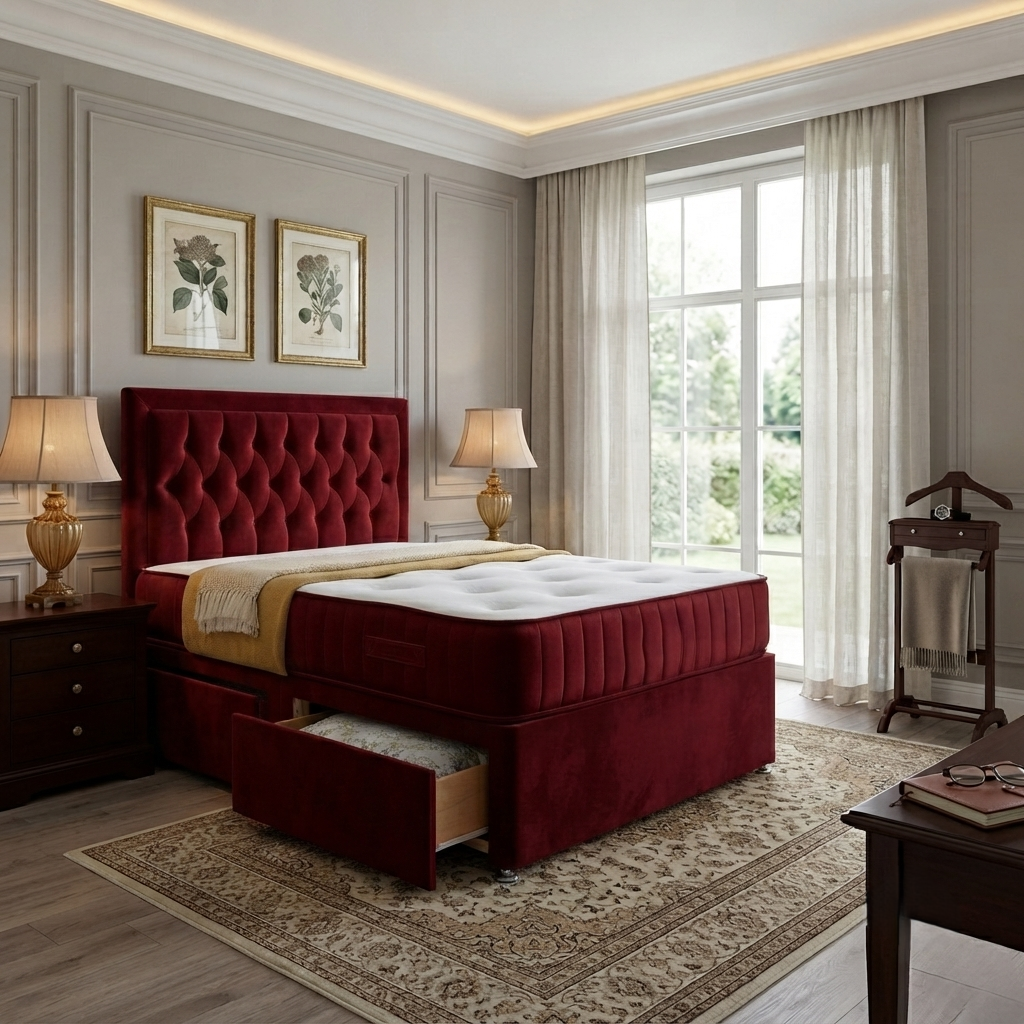 Brooklyn Divan Bed - available in Plush Velvet, Chenille and Teddy Bouclé