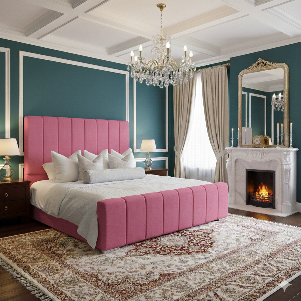 Mayfair Ottoman Divan Bed open gas lift storage UK - Eagle Bed