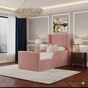 Mini Line Wing Kids Bed | Soft Winged Panel Bed for Children