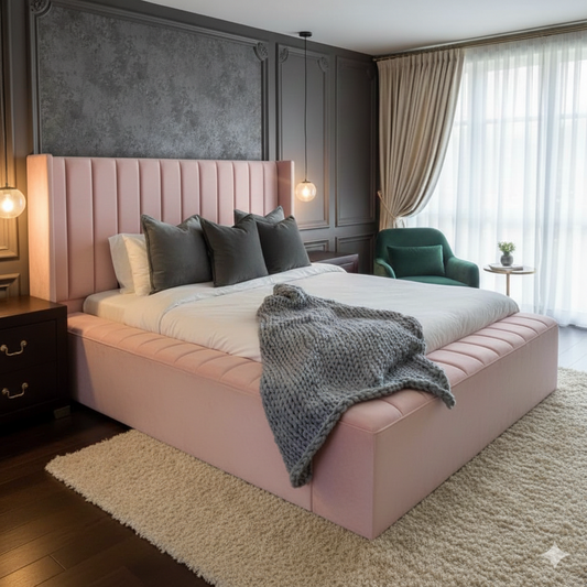 Ambassador Grand Luxury Upholstered Velvet Bed UK - Eagle Bed