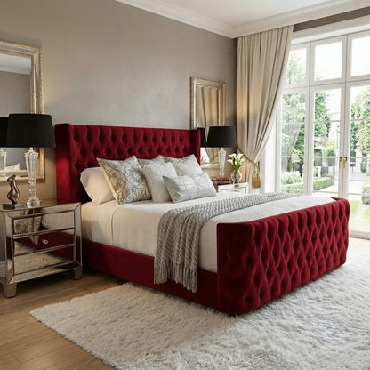Curved Wingback Bed