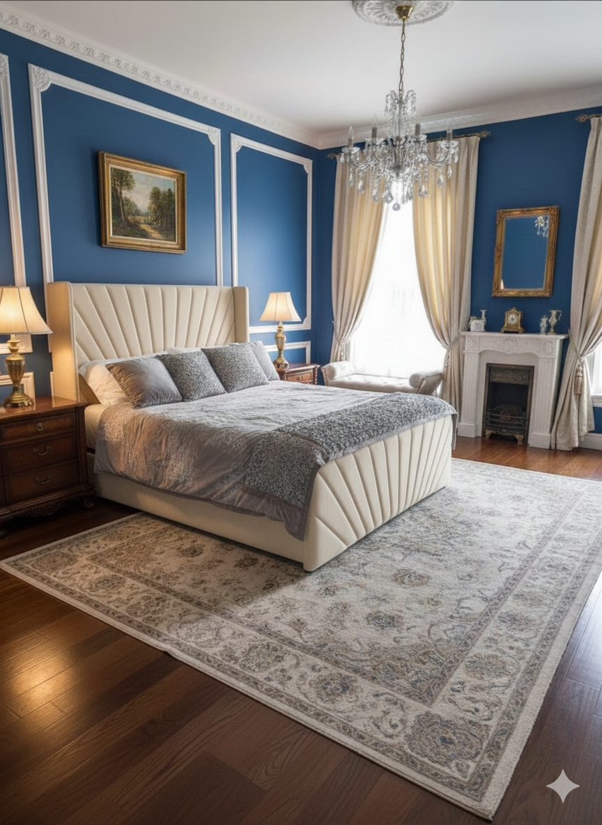Mayfair V X Wingback Bed V-cross panel detail UK - Eagle Bed