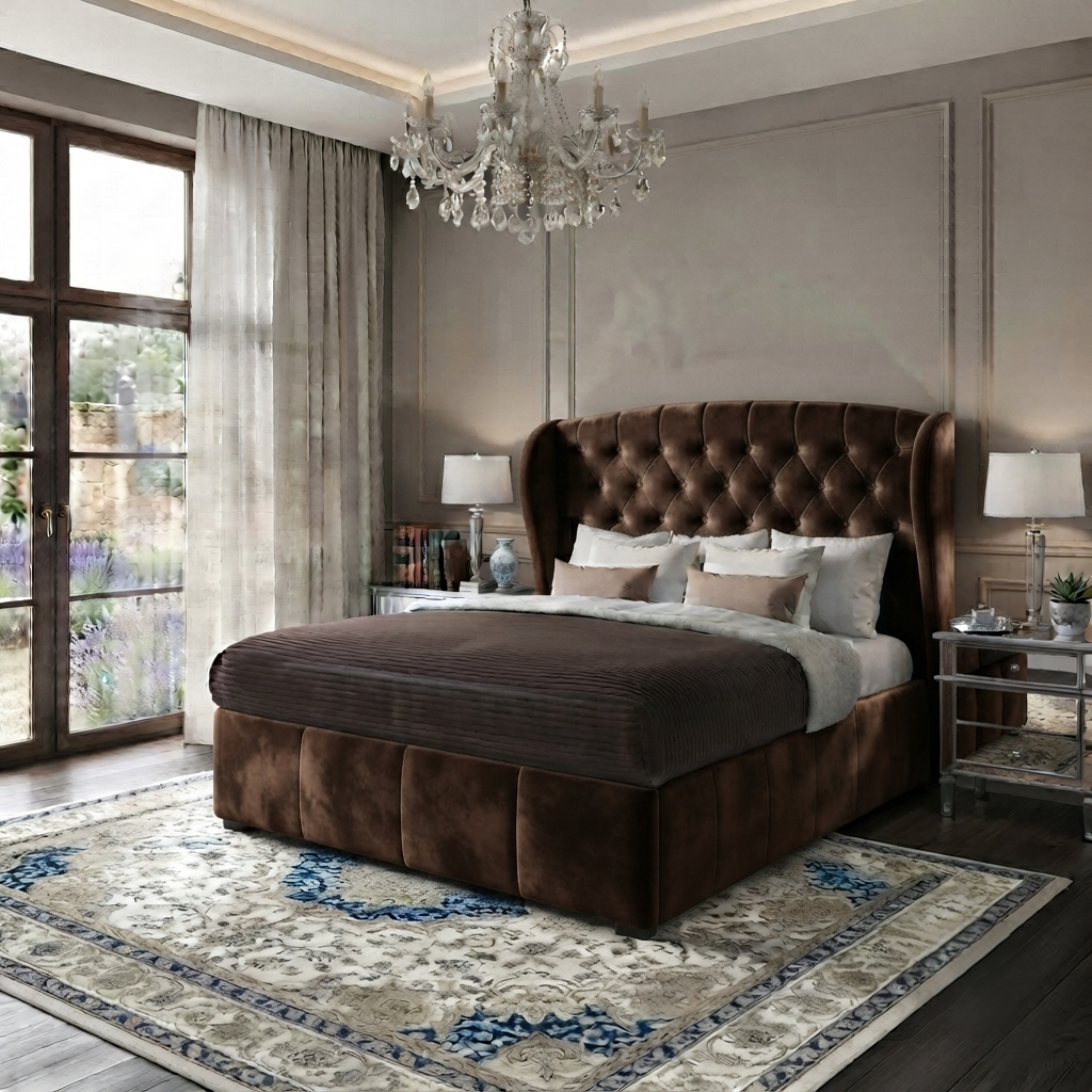 Roxy Curved Wingback Bed