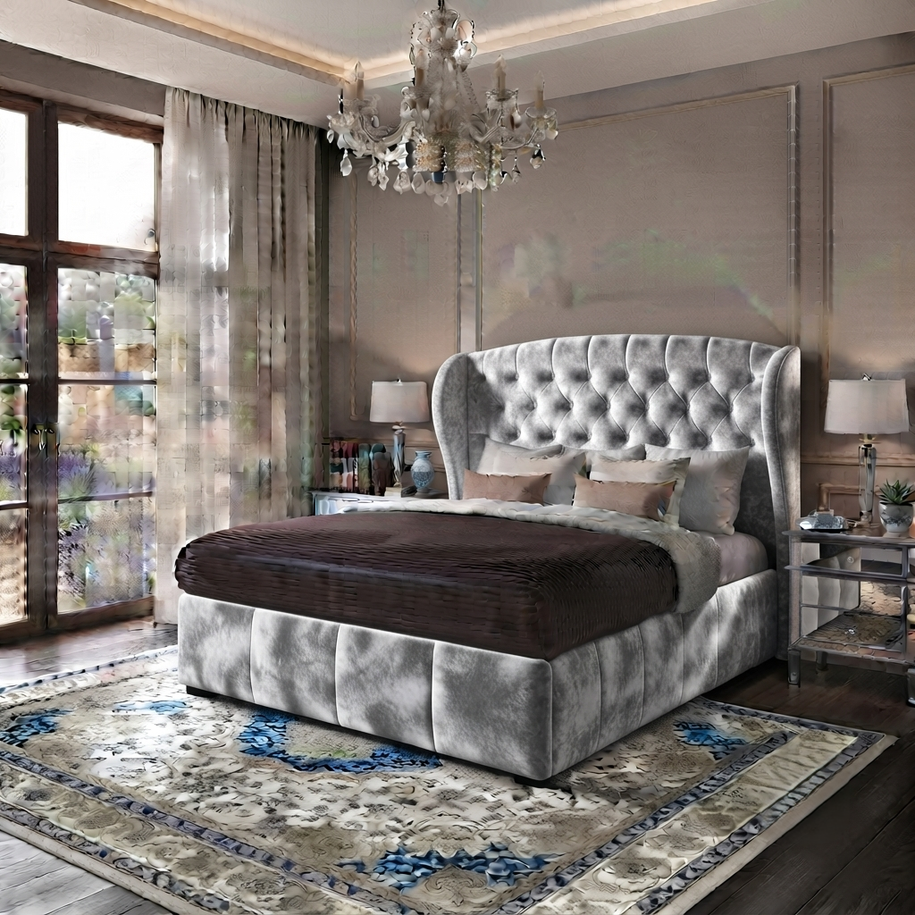 Roxy Curved Wingback Bed