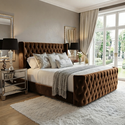 Curved Wingback Bed