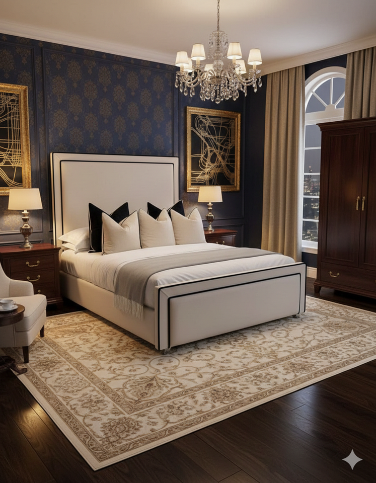 Black piping  Bed