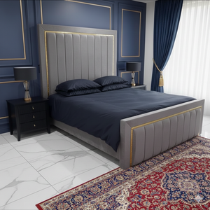 luxury Bed With Gold / Silver Strip
